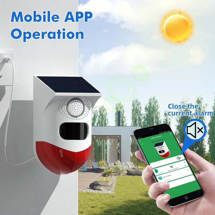 Infrared Motion Detector Solar Outdoor PIR Wireless Strobe Siren Detector Sound Alarm, CT80R USB Upgrade Model Infrared Motion Detector Solar Outdoor PIR Wireless Strobe Siren Detector Sound Alarm, CT80R USB Upgrade Model